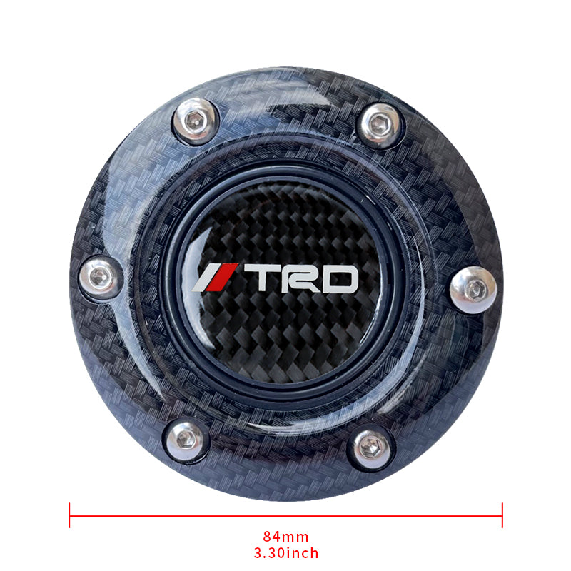 BRAND NEW JDM TRD UNIVERSAL CARBON FIBER CAR HORN BUTTON STEERING WHEEL CENTER CAP