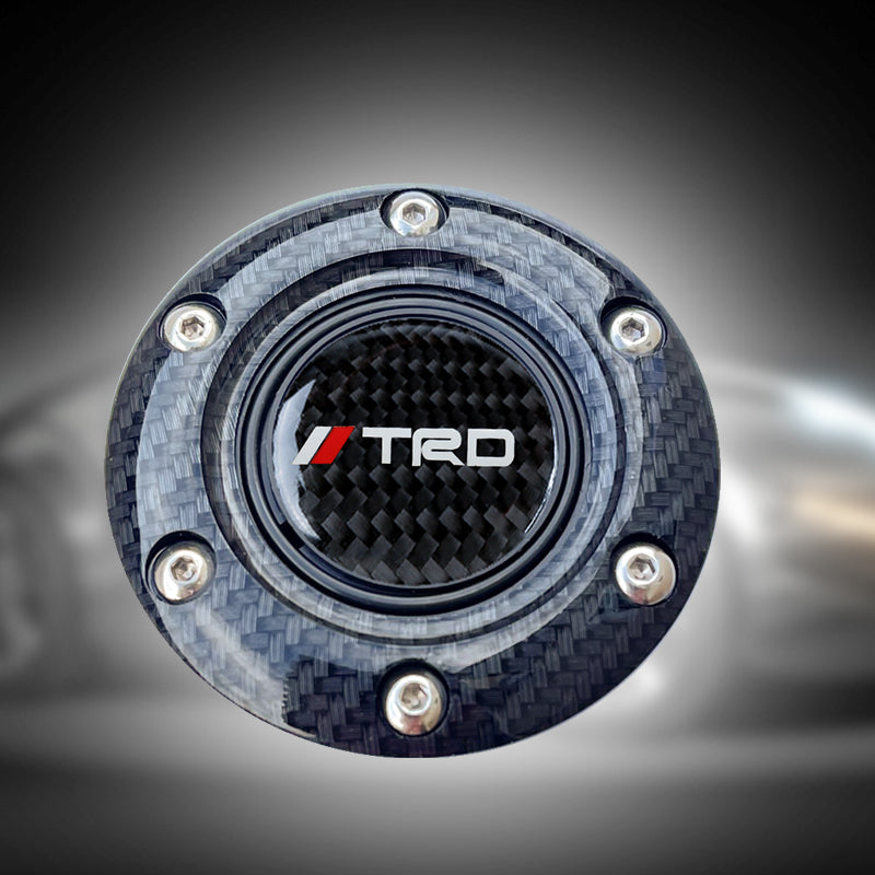 BRAND NEW JDM TRD UNIVERSAL CARBON FIBER CAR HORN BUTTON STEERING WHEEL CENTER CAP