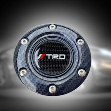 Load image into Gallery viewer, BRAND NEW JDM TRD UNIVERSAL CARBON FIBER CAR HORN BUTTON STEERING WHEEL CENTER CAP