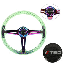 Load image into Gallery viewer, Brand New JDM TRD Universal 6-Hole 350mm Deep Dish Vip Green Crystal Bubble Neo Spoke Steering Wheel