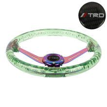 Load image into Gallery viewer, Brand New JDM TRD Universal 6-Hole 350mm Deep Dish Vip Green Crystal Bubble Neo Spoke Steering Wheel