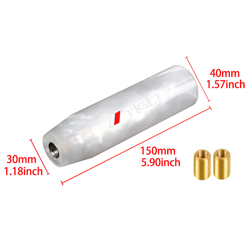 Brand New Universal TRD White Pearl Long Stick Manual Car Gear Shift Knob Shifter M8 M10 M12