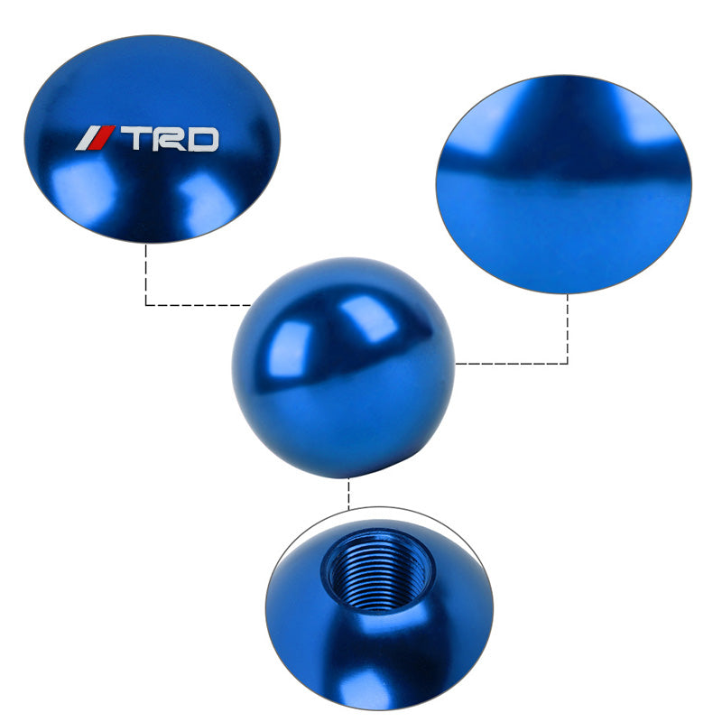 BRAND NEW UNIVERSAL TRD JDM Aluminum Blue Round Ball Manual Gear Stick Shift Knob Universal M8 M10 M12