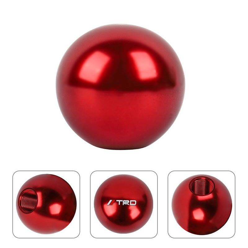 BRAND NEW UNIVERSAL TRD JDM Aluminum Red Round Ball Manual Gear Stick Shift Knob Universal M8 M10 M12
