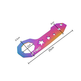 Brand New Universal JDM TRD Neo Chrome Rear Anodized Billet Aluminum Racing Tow Hook Kit