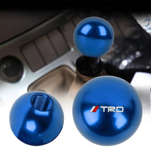 Load image into Gallery viewer, BRAND NEW UNIVERSAL TRD JDM Aluminum Blue Round Ball Manual Gear Stick Shift Knob Universal M8 M10 M12