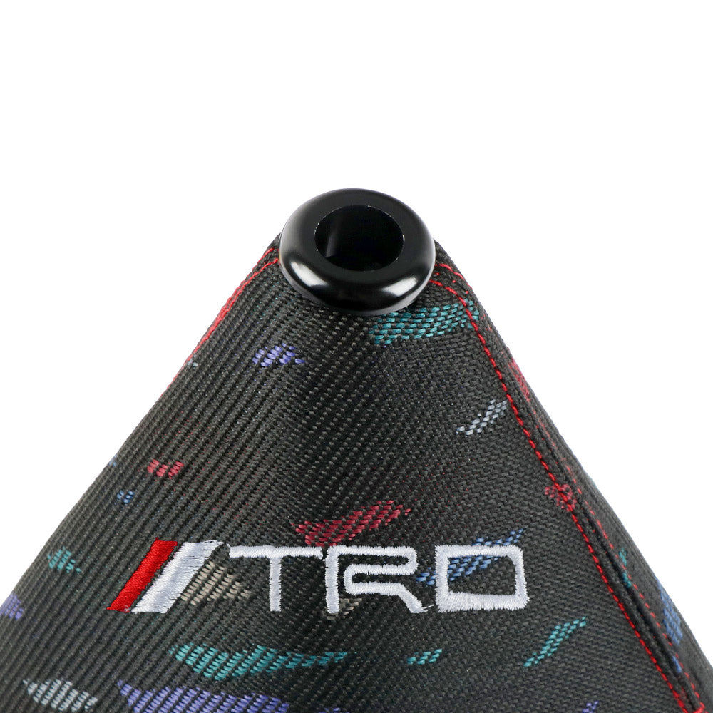 BRAND NEW UNIVERSAL JDM BLACK TRD Style Shift Knob Shifter Boot Cover Red Stitch AT/MT Universal