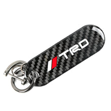 Load image into Gallery viewer, Brand New Universal 100% Real Carbon Fiber Keychain Key Ring For TRD