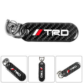 Brand New Universal 100% Real Carbon Fiber Keychain Key Ring For TRD
