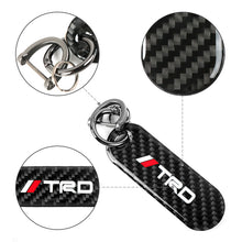 Load image into Gallery viewer, Brand New Universal 100% Real Carbon Fiber Keychain Key Ring For TRD