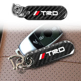 Brand New Universal 100% Real Carbon Fiber Keychain Key Ring For TRD