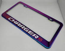 Load image into Gallery viewer, Brand New Universal 1PCS DODGE CHARGER Neo Chrome Titanium Metal Steel License Plate Frame