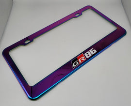 Brand New Universal 1PCS GR86 Neo Chrome Titanium Metal Steel License Plate Frame