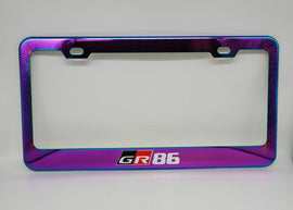 Brand New Universal 1PCS GR86 Neo Chrome Titanium Metal Steel License Plate Frame
