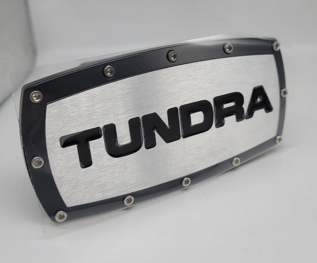 Brand New Toyota Tundra Black Tow Hitch Cover Plug Cap 2" Trailer Receiver Engraved Billet Allen Bolts Official Licensed Products