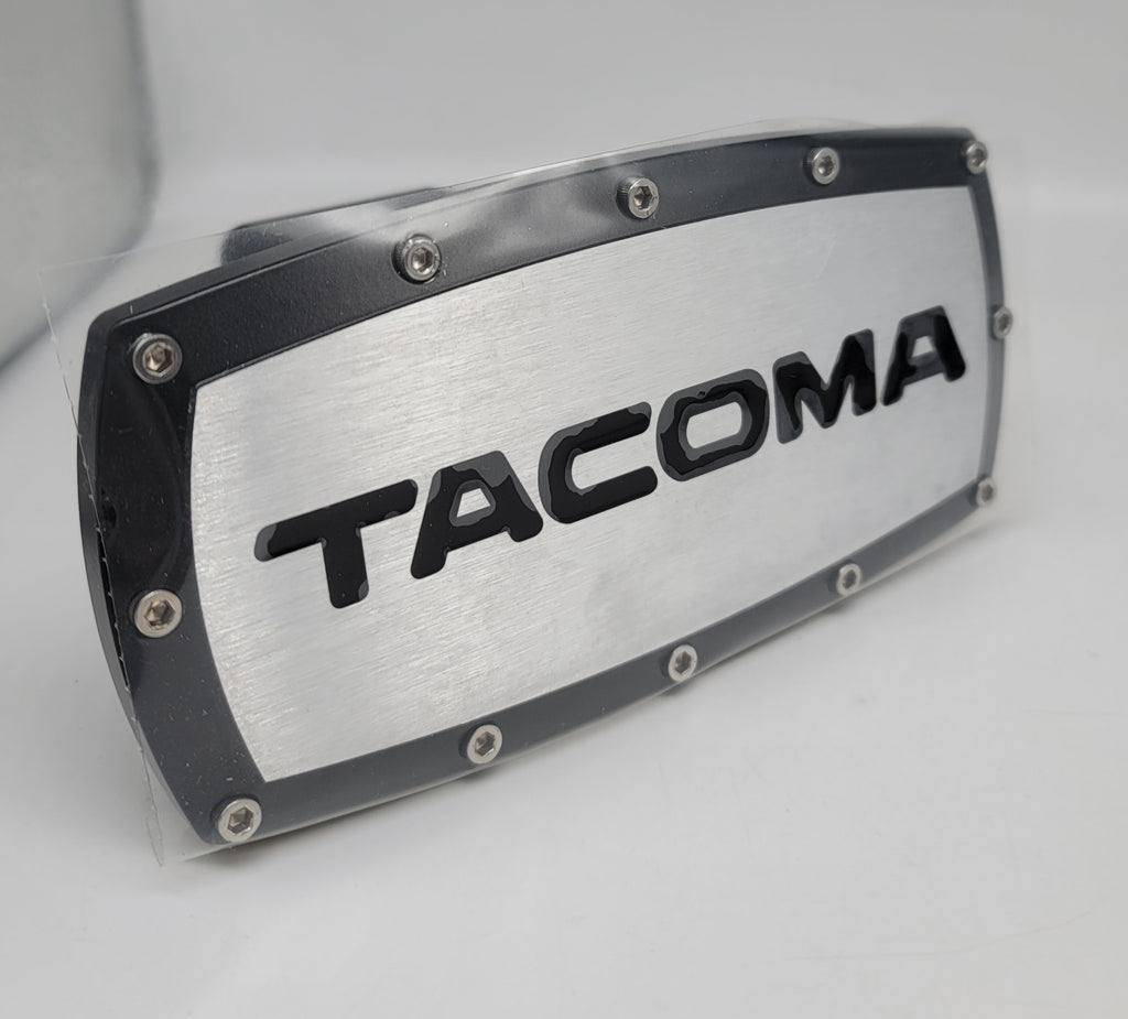 Brand New Toyota Tacoma Black Tow Hitch Cover Plug Cap 2" Trailer Receiver Engraved Billet Allen Bolts Official Licensed Products