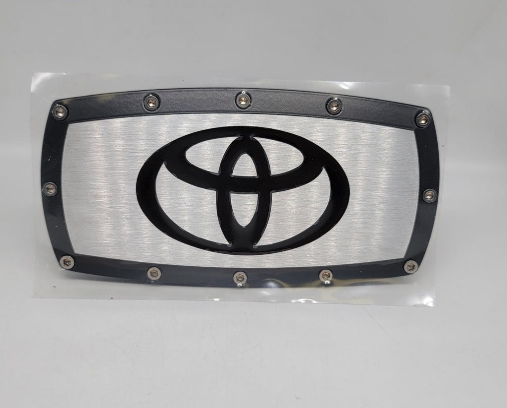 Brand New Toyota Logo Black Tow Hitch Cover Plug Cap 2" Trailer Receiver Engraved Billet Allen Bolts Official Licensed Products