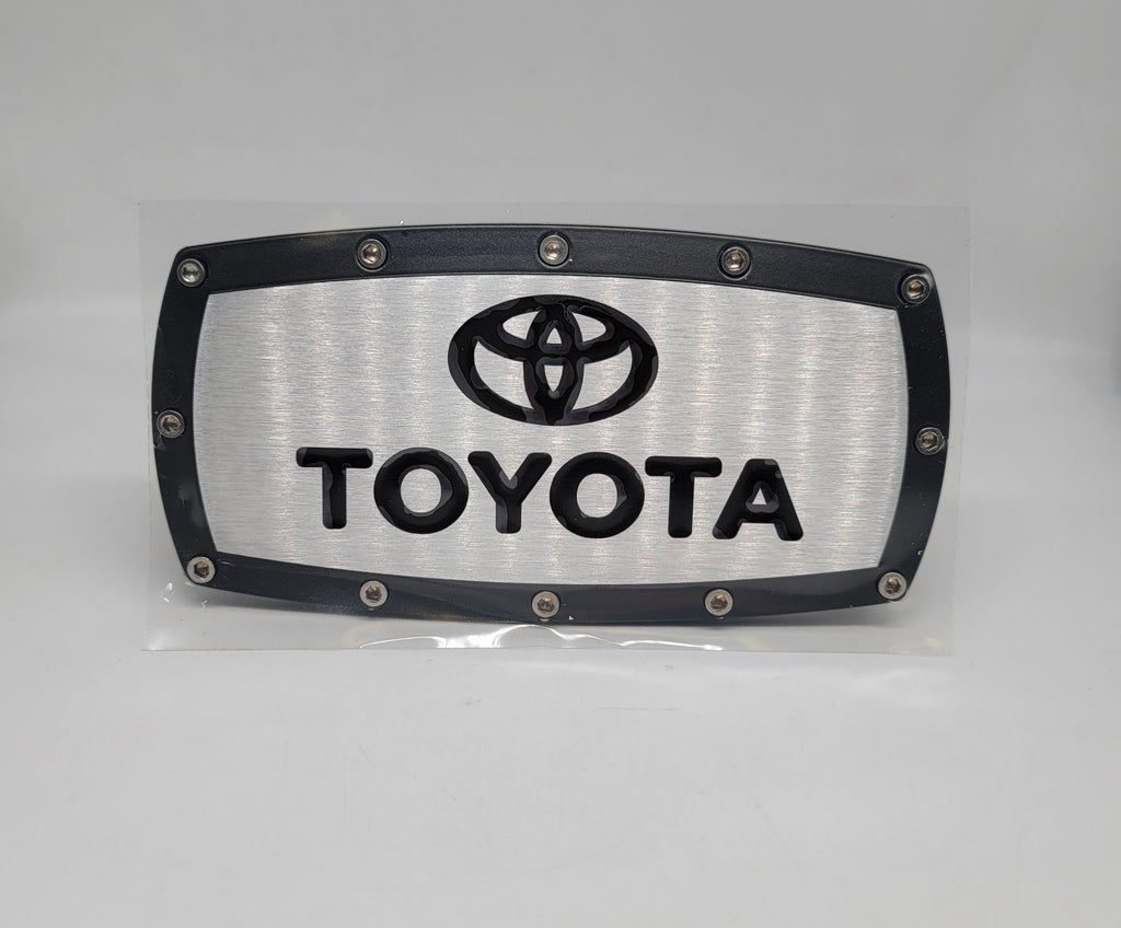 Brand New Toyota Black Tow Hitch Cover Plug Cap 2" Trailer Receiver Engraved Billet Allen Bolts Official Licensed Products