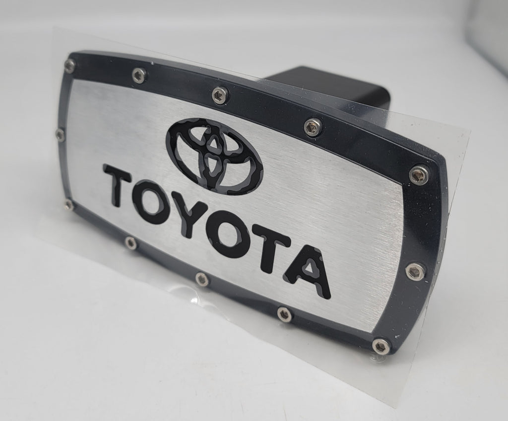 Brand New Toyota Black Tow Hitch Cover Plug Cap 2" Trailer Receiver Engraved Billet Allen Bolts Official Licensed Products