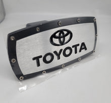 Load image into Gallery viewer, Brand New Toyota Black Tow Hitch Cover Plug Cap 2&quot; Trailer Receiver Engraved Billet Allen Bolts Official Licensed Products