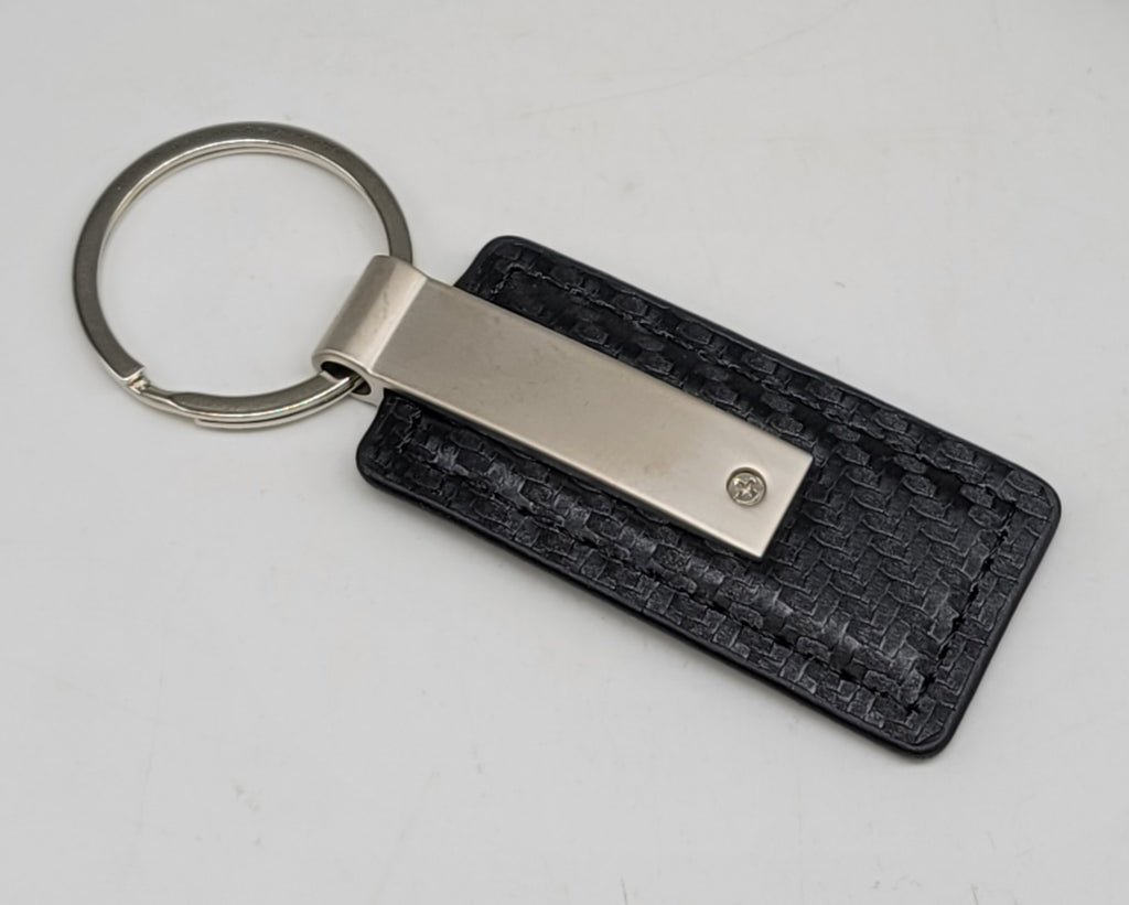 Brand New Nissan Engraved Rectangle Carbon Fiber Leather Fob Keyring Keychain Official Licensed Product - JK Racing Inc