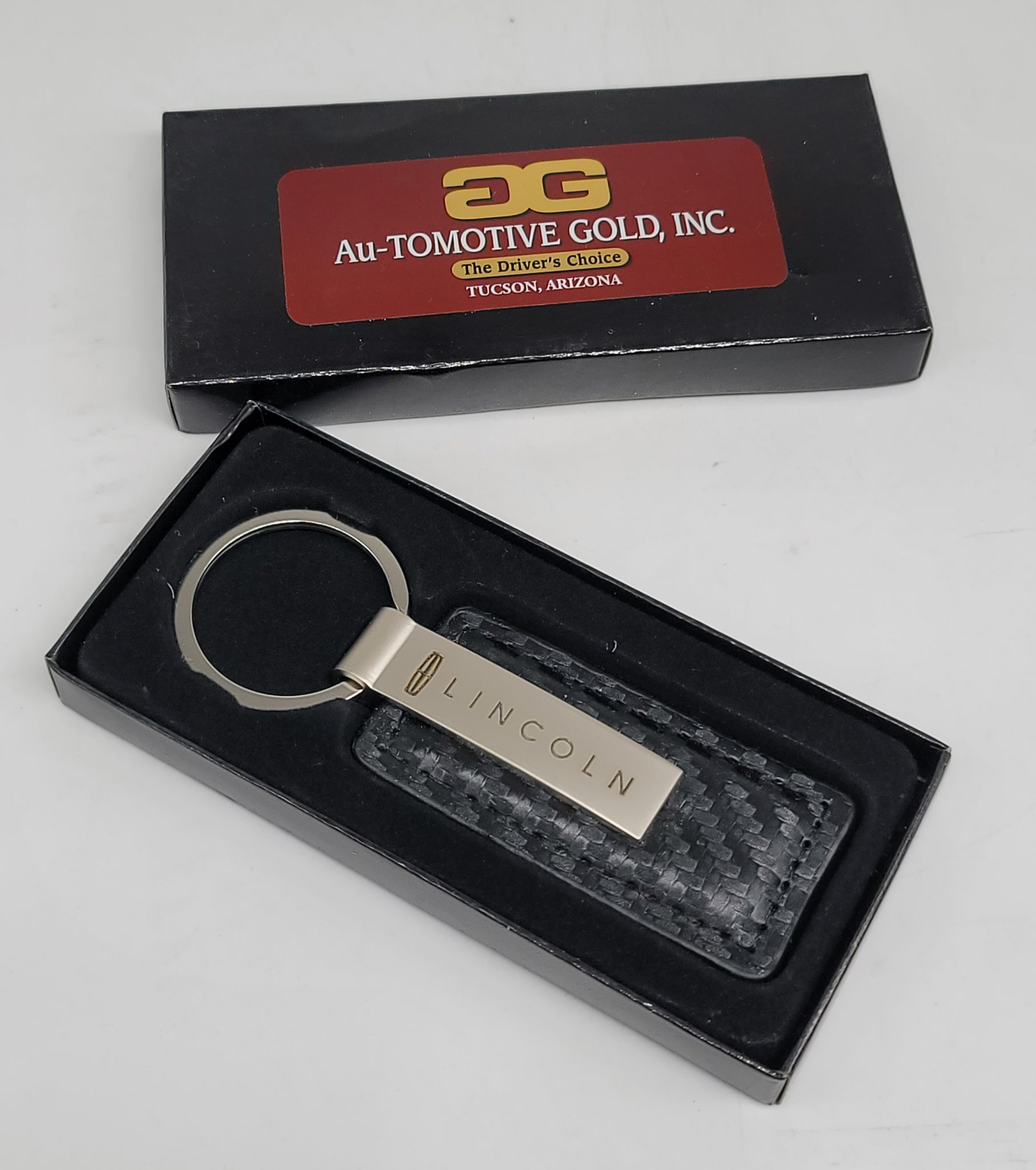 Au-TOMOTIVE Gold Acura Black Leather Key Chain