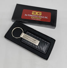 Load image into Gallery viewer, Brand New Dodge Challenger Engraved Rectangle Carbon Fiber Leather Fob Keyring Keychain Official Licensed Product