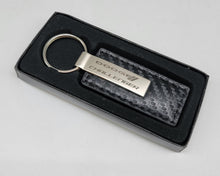 Load image into Gallery viewer, Brand New Dodge Challenger Engraved Rectangle Carbon Fiber Leather Fob Keyring Keychain Official Licensed Product
