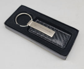 Brand New Mustang GT Engraved Rectangle Carbon Fiber Leather Fob Keyring Keychain Official Licensed Product