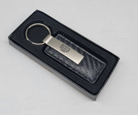 Brand New Jeep Engraved Rectangle Carbon Fiber Leather Fob Keyring Keychain Official Licensed Product