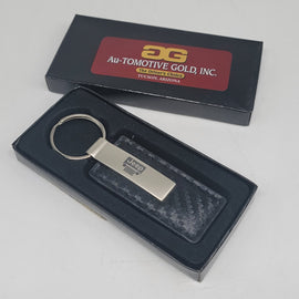 Brand New Jeep Engraved Rectangle Carbon Fiber Leather Fob Keyring Keychain Official Licensed Product