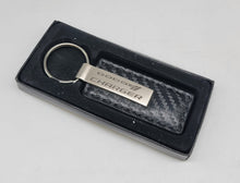 Load image into Gallery viewer, Brand New Dodge Charger Engraved Rectangle Carbon Fiber Leather Fob Keyring Keychain Official Licensed Product