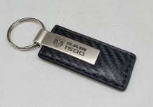 Load image into Gallery viewer, Brand New Dodge Ram 1500 Engraved Rectangle Carbon Fiber Leather Fob Keyring Keychain Official Licensed Product