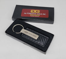 Load image into Gallery viewer, Brand New Ford Explorer Engraved Rectangle Carbon Fiber Leather Fob Keyring Keychain Official Licensed Product