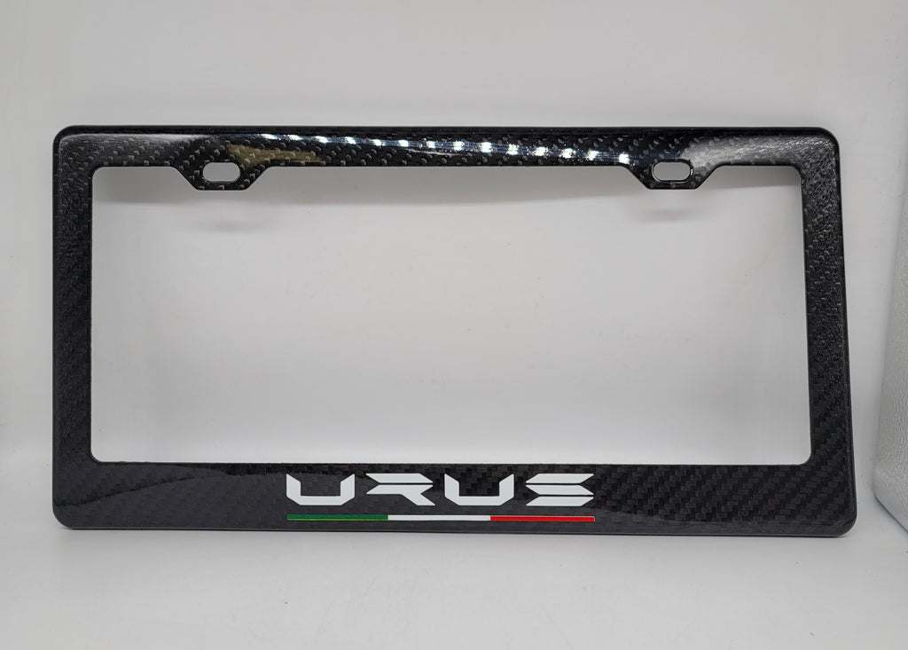 Brand New 1PCS LAMBORGHINI URUS 100% Real Carbon Fiber License Plate Frame Tag Cover Original 3K With Free Caps