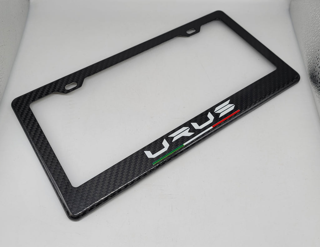 Brand New 1PCS LAMBORGHINI URUS 100% Real Carbon Fiber License Plate Frame Tag Cover Original 3K With Free Caps