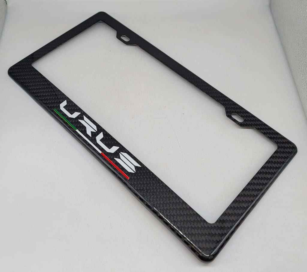 Brand New 1PCS LAMBORGHINI URUS 100% Real Carbon Fiber License Plate Frame Tag Cover Original 3K With Free Caps