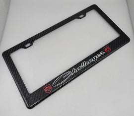 Brand New 1PCS DODGE CHALLENGER 100% Real Carbon Fiber License Plate Frame Tag Cover Original 3K With Free Caps