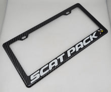 Load image into Gallery viewer, Brand New 1PCS DODGE SCAT PACK 100% Real Carbon Fiber License Plate Frame Tag Cover Original 3K With Free Caps
