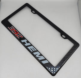 Brand New 1PCS 392 HEMI 100% Real Carbon Fiber License Plate Frame Tag Cover Original 3K With Free Caps