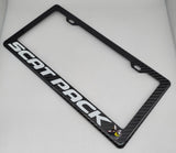 Brand New 1PCS DODGE SCAT PACK 100% Real Carbon Fiber License Plate Frame Tag Cover Original 3K With Free Caps