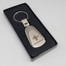 Load image into Gallery viewer, Brand New Ford Mustang Chrome Teardrop Authentic Logo Keychain Fob Ring Officially Licensed Product