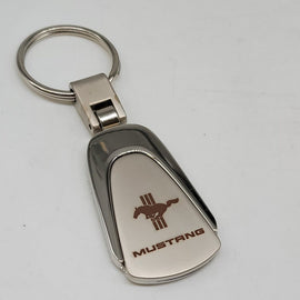 Brand New Ford Mustang Chrome Teardrop Authentic Logo Keychain Fob Ring Officially Licensed Product