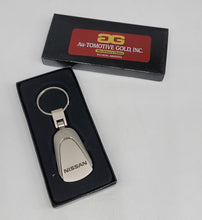 Load image into Gallery viewer, Brand New Nissan Chrome Teardrop Authentic Logo Keychain Fob Ring Officially Licensed Product