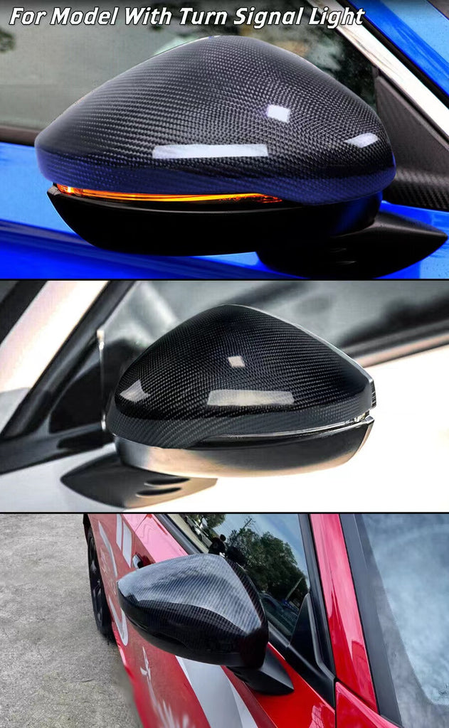 BRAND NEW 2022-2025 HONDA CIVIC REAL CARBON FIBER SIDE MIRROR COVER CAP DIRECT REPLACEMENT W/LIGHT