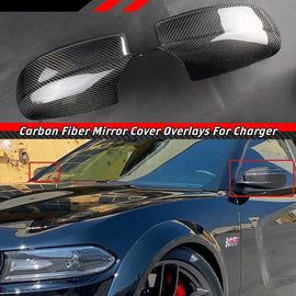 Brand New 2011-2023 Dodge Charger Real Carbon Fiber Side View Mirror Cover Caps