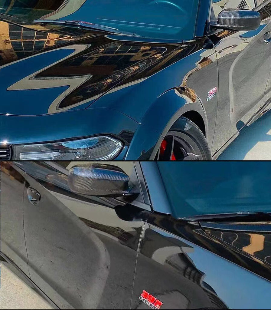 Brand New 2011-2023 Dodge Charger Real Carbon Fiber Side View Mirror Cover Caps
