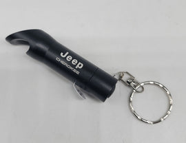 Brand New Jeep Cherokee Key Ring Black Keychain Flashlight Bottle Opener Authentic Officially Licensed Product