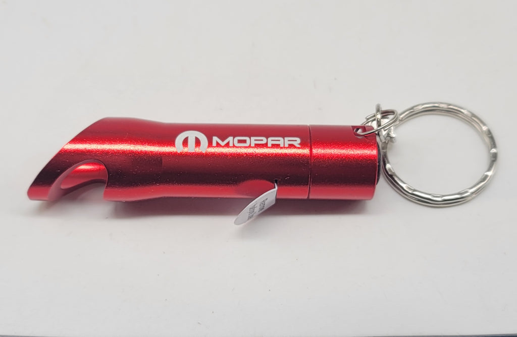 Brand New Mopar Key Ring Red Keychain Flashlight Bottle Opener Authentic Officially Licensed Product