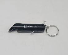Load image into Gallery viewer, Brand New Honda Civic Key Ring Black Keychain Flashlight Bottle Opener Authentic Officially Licensed Product